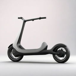 An aerodynamic, sleek electric two-wheeler scooter with a modern design, streamlined body, and smooth contours