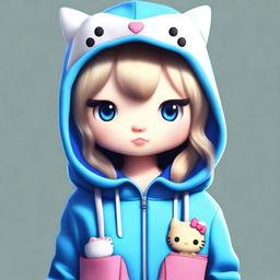 A semi-realistic digital art piece of the highest quality, illustrating Hello Kitty in a new, modern light