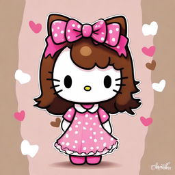 A high-quality digital art piece showcasing Hello Kitty with a fresh twist