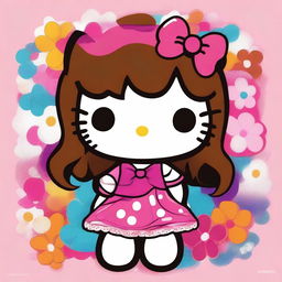 A high-quality digital art piece showcasing Hello Kitty with a fresh twist
