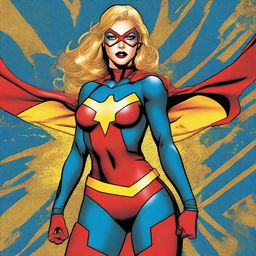 A digital art image of a superheroine, clad in a tasteful costume with a playful, cheeky 'panties' motif as the emblem