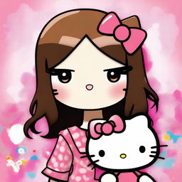 A high-quality digital art piece showcasing Hello Kitty in a unique, stylish light