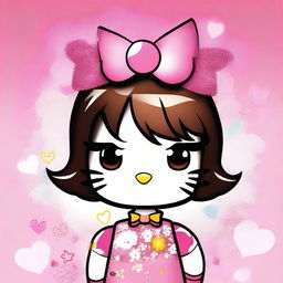 A high-quality digital art piece showcasing Hello Kitty in a unique, stylish light