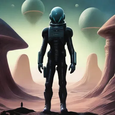 In the science fiction novel, the protagonist's idolization of an extraterrestrial being leads him on a quest to join their society.