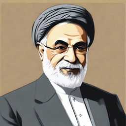 Generate a portrait of Reza Pishro, a prominent Iranian figure.