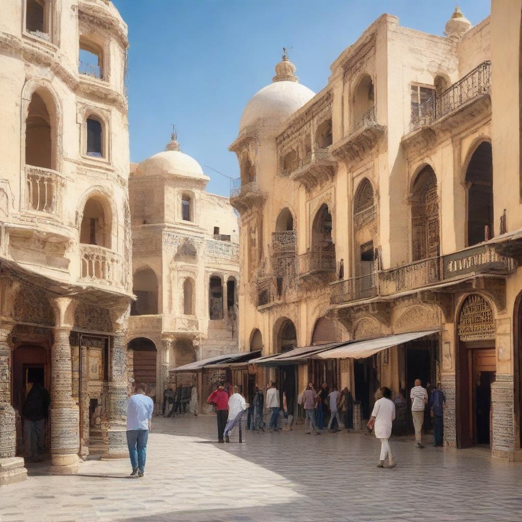 Detailed image of Tripoli Alriadya, a popular spot in Libya, with its distinctive architecture, bustling streets, and warm, inviting atmosphere.