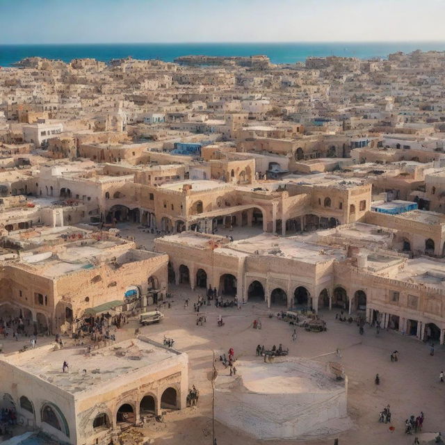 Detailed image of Tripoli Alriadya, a popular spot in Libya, with its distinctive architecture, bustling streets, and warm, inviting atmosphere.