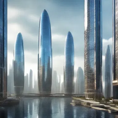 In the science fiction movie, the futuristic city was built with shimmering sylvite skyscrapers.