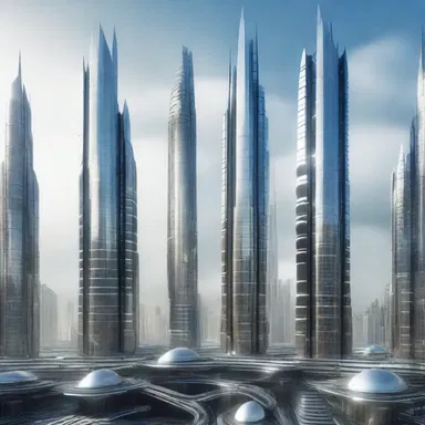 In the science fiction movie, the futuristic city was built with shimmering sylvite skyscrapers.