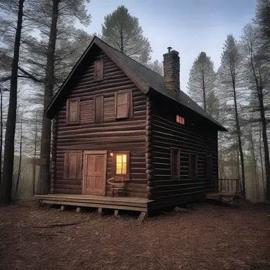 As night fell, the eerie cedarn cabin exuded an ominous atmosphere, drawing in horror enthusiasts.