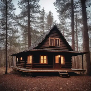As night fell, the eerie cedarn cabin exuded an ominous atmosphere, drawing in horror enthusiasts.