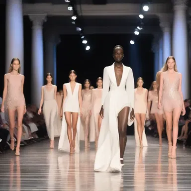 The fashion show ended with a breathtaking finis, showcasing the designer's latest collection.