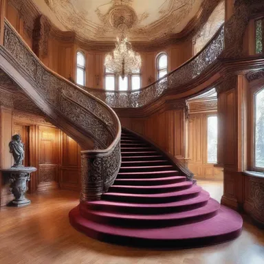 The luxurious mansion had a grand finis with an ornate staircase leading to the upper floors.