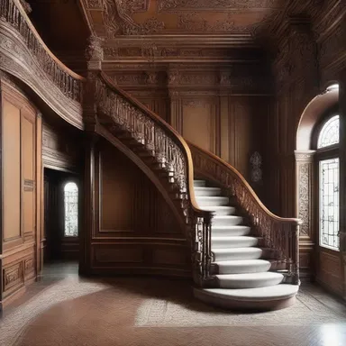 The luxurious mansion had a grand finis with an ornate staircase leading to the upper floors.