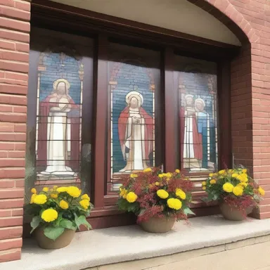 The church hired a talented window dresser to create beautiful displays for religious holidays.