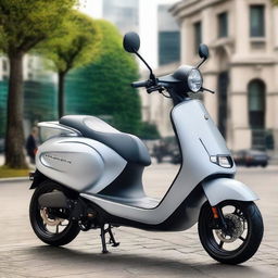 An advanced scooter with aerodynamic features and a stylish, contemporary design