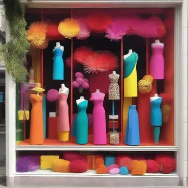 The window dresser transformed the shop window into a stunning work of art, using bold colors and unique decorations.