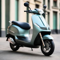 An advanced scooter with aerodynamic features and a stylish, contemporary design