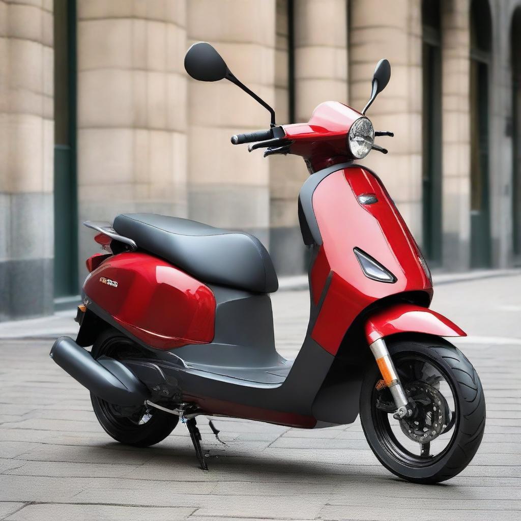 An advanced scooter with aerodynamic features and a stylish, contemporary design