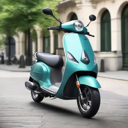 An advanced scooter with aerodynamic features and a stylish, contemporary design