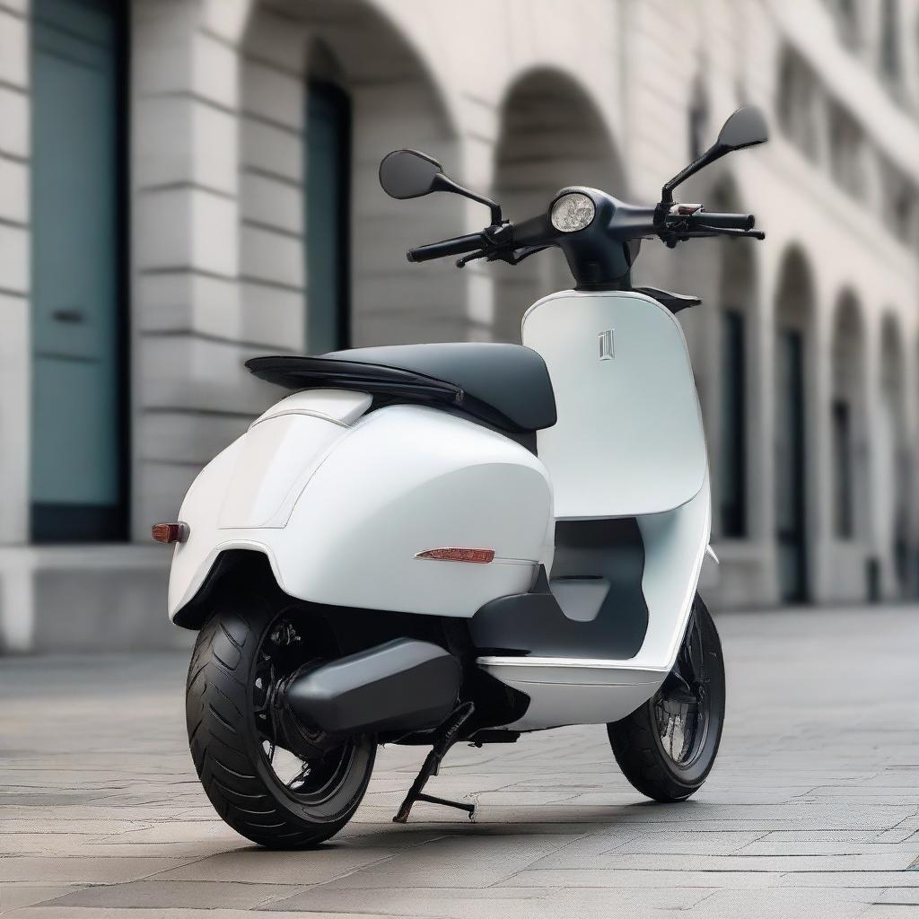 An advanced square-shaped scooter with a stylish design and enhanced aerodynamic features