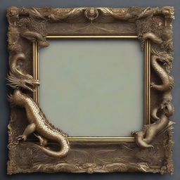 A highly realistic, ornate frame with detailed Balinese dragon motifs embellishing the edges