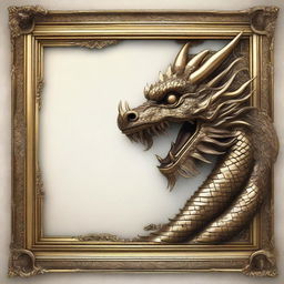 A highly realistic, ornate frame with detailed Balinese dragon motifs embellishing the edges