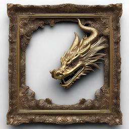 A highly realistic, ornate frame with detailed Balinese dragon motifs embellishing the edges