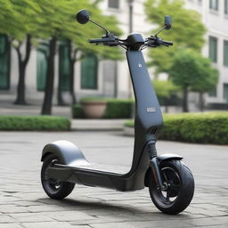 An advanced scooter with a unique, square type shape, and a high-end, stylish design