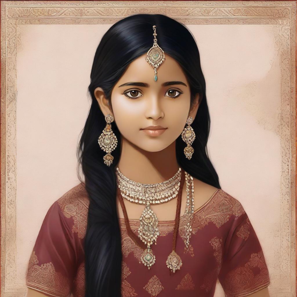 This is a high-quality digital art of a 15-year-old Indian girl