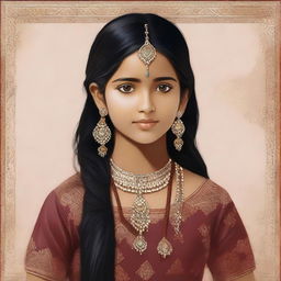 This is a high-quality digital art of a 15-year-old Indian girl