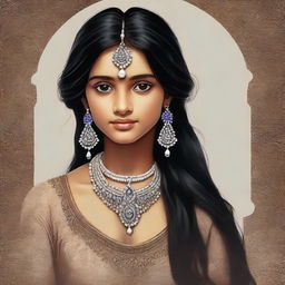 This is a high-quality digital art of a 15-year-old Indian girl