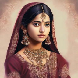 This is a high-quality digital art of a 15-year-old Indian girl