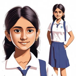 This is a respectful, high-quality digital art of a 15-year-old Indian girl