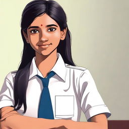 This is a respectful, high-quality digital art of a 15-year-old Indian girl