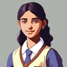 This is a respectful, high-quality digital art of a 15-year-old Indian girl