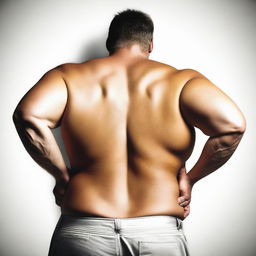 Stylized image of a large man's back