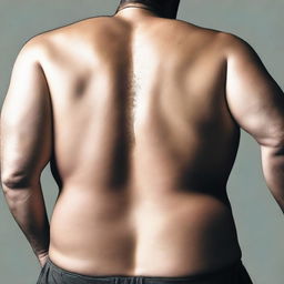 Stylized image of a large man's back