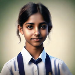 This is a realistic, high-quality digital art of a 15-year-old Indian girl