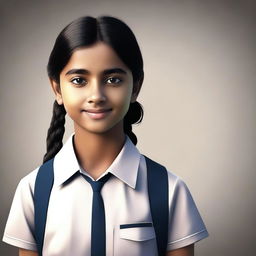 This is a realistic, high-quality digital art of a 15-year-old Indian girl