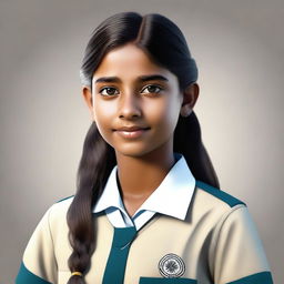 This is a realistic, high-quality digital art of a 15-year-old Indian girl