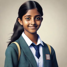 This is a realistic, high-quality digital art of an 18-year-old Indian girl