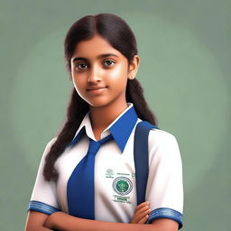 This is a realistic, high-quality digital art of an 18-year-old Indian girl