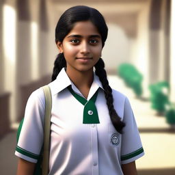 This is a realistic, high-quality digital art of an 18-year-old Indian girl