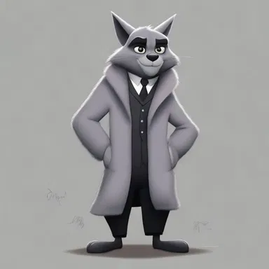 The cartoon character's greyish-black fur added a touch of mystery and sophistication to his overall appearance.