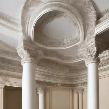 The casting of intricate decorative mouldings adds an elegant touch to the interior of the neoclassical building.