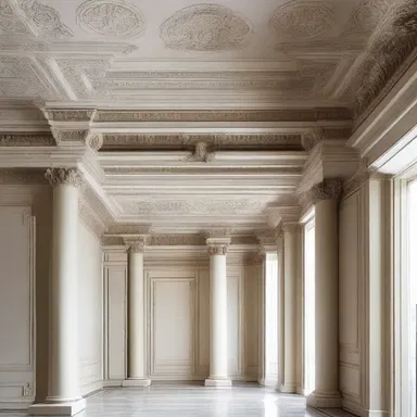 The casting of intricate decorative mouldings adds an elegant touch to the interior of the neoclassical building.
