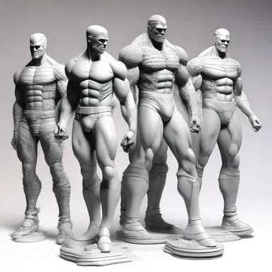 The artist used intricate casting techniques to create the figures in the comic book, giving them a three-dimensional appearance.