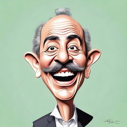 Caricature of Hdidan in a playful and exaggerated style