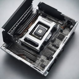 An open computer case with a clearly visible new processor installed